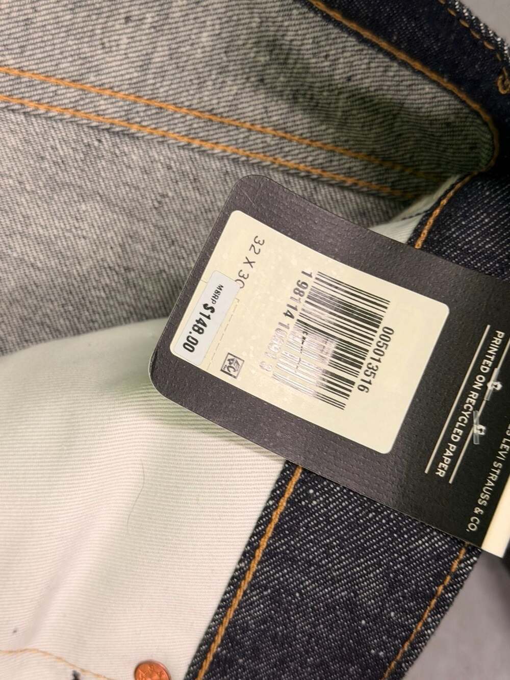 Levi's 501 Original Selvedge Denim Jeans - Picture 9 of 10